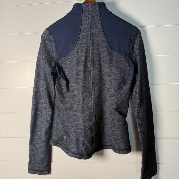 Lululemon Forme Jacket Zip-up Slub Denim Sz 8 - Picture 6 of 8